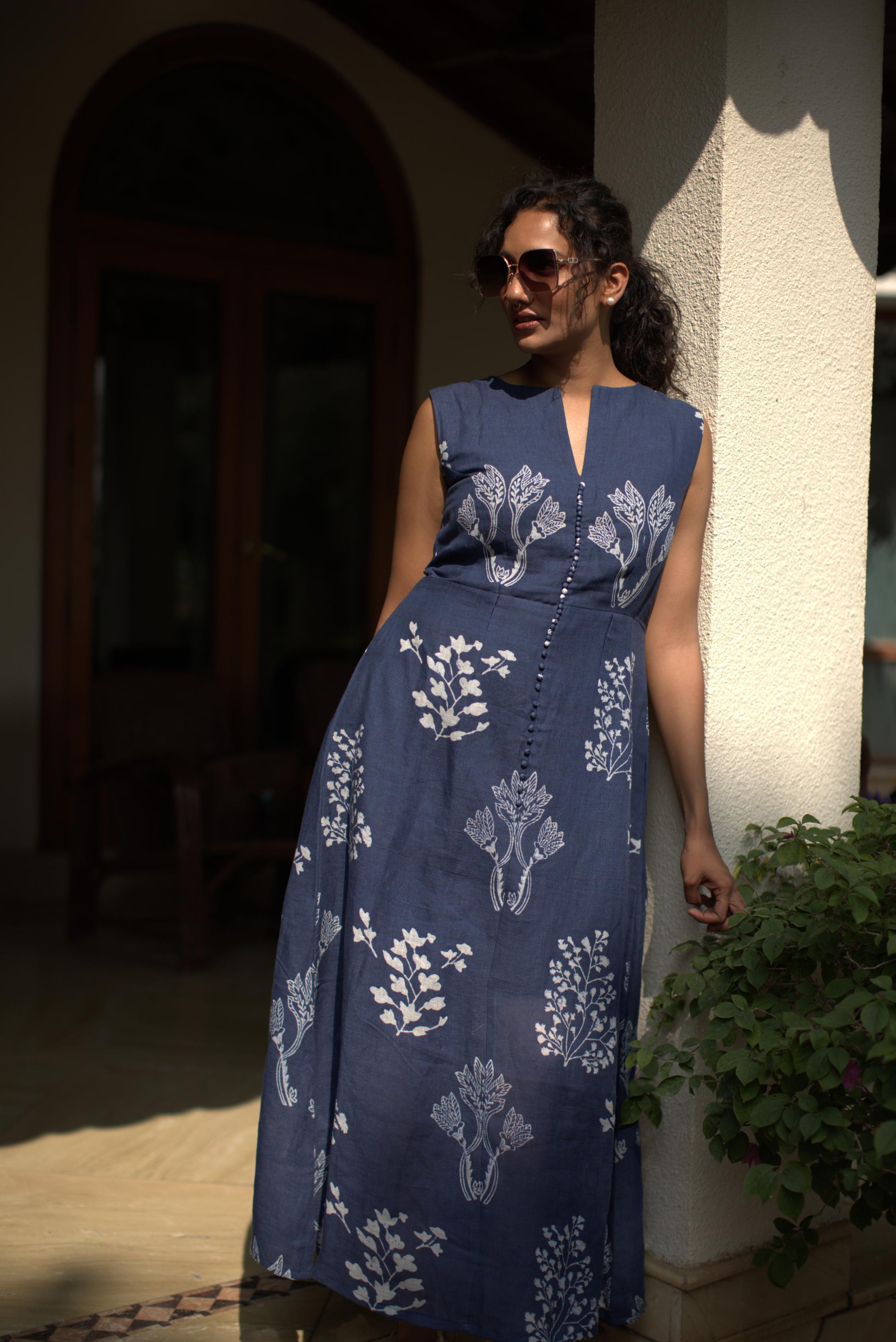 Indigo Dreams - Linen Summer Dress
