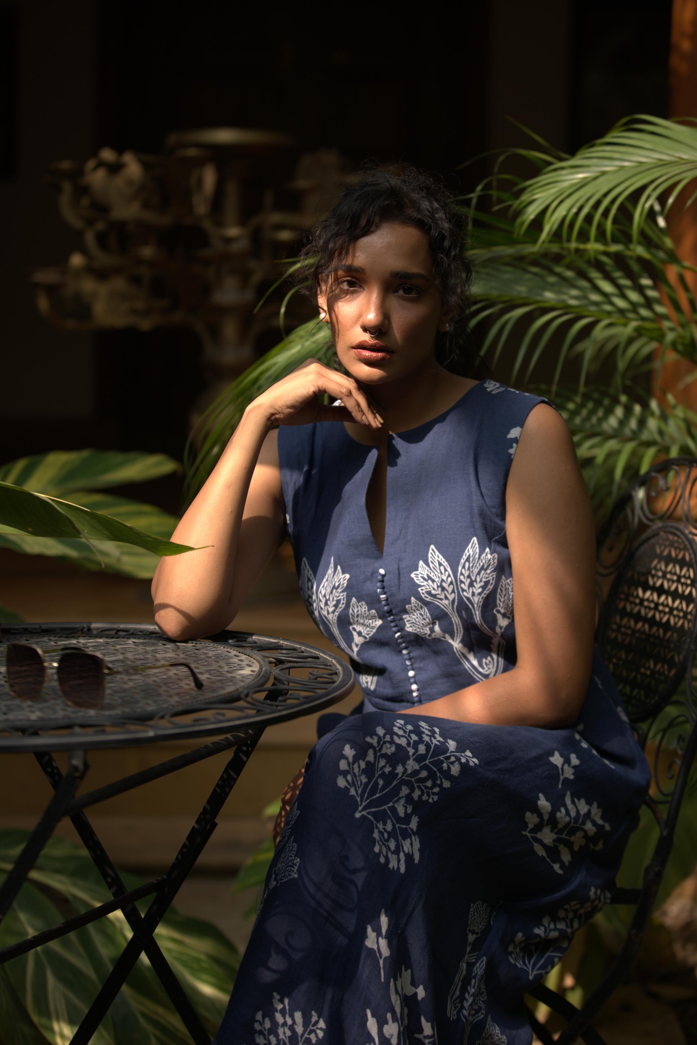 Indigo Dreams - Linen Summer Dress