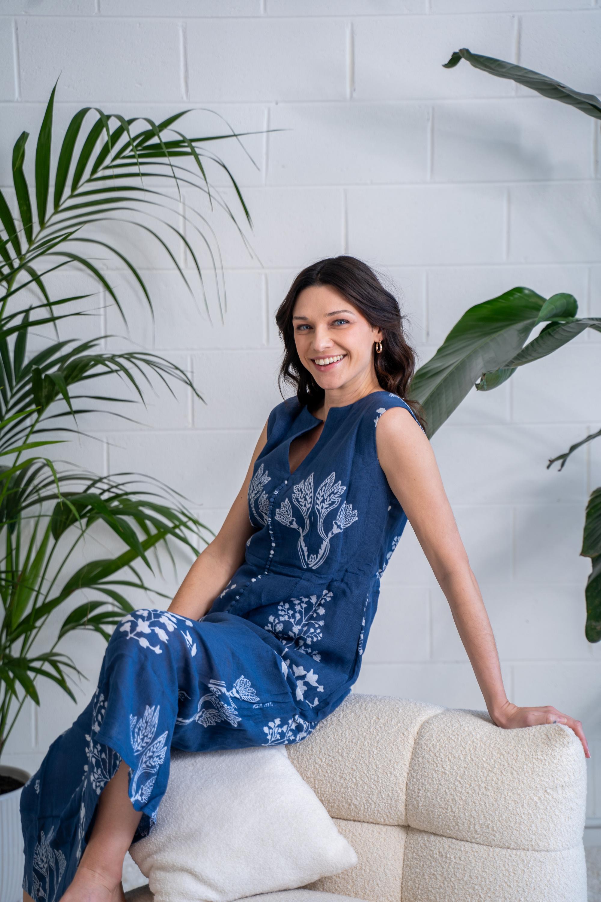 Indigo Dreams - Linen Summer Dress