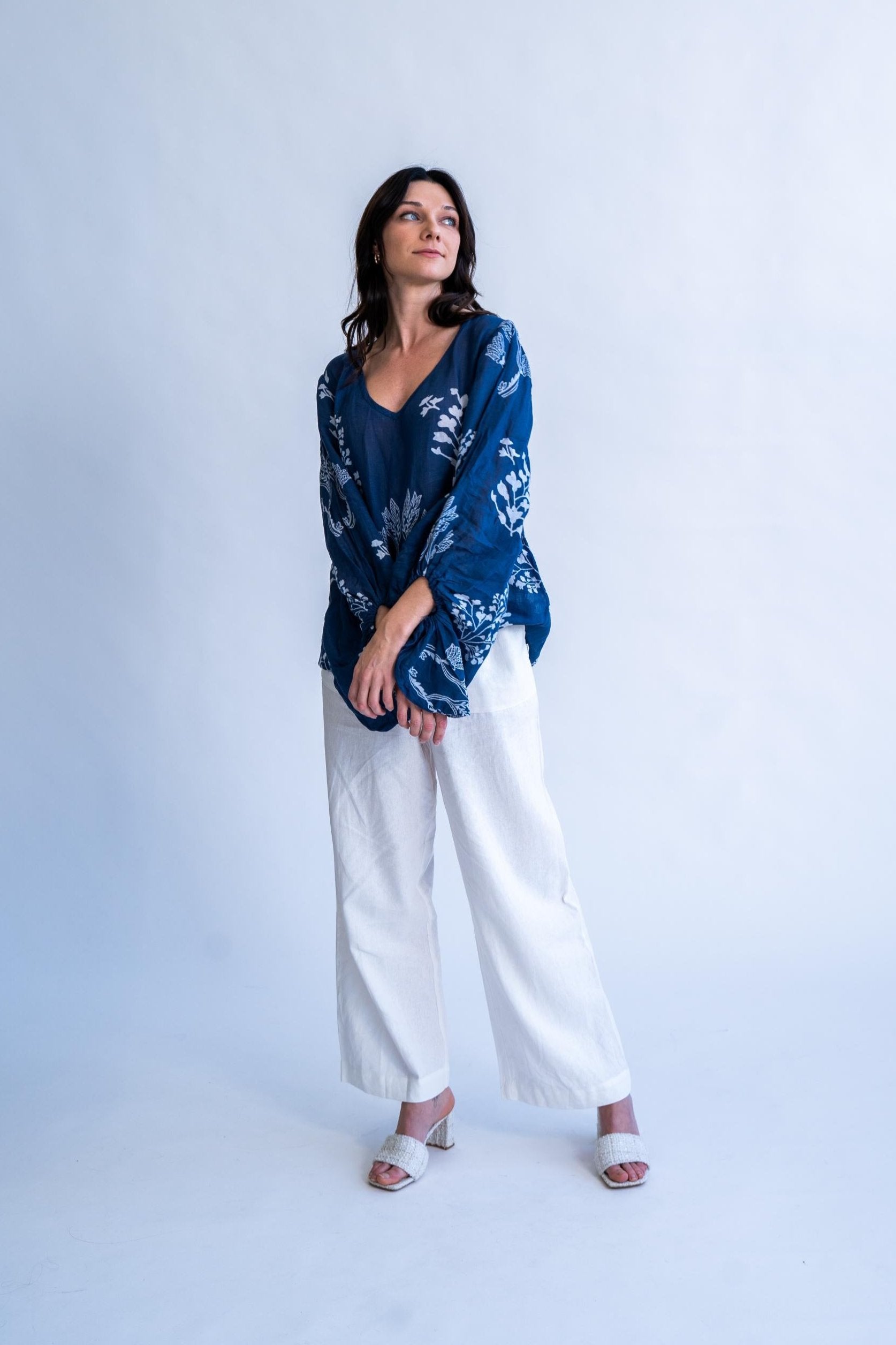 Indigo Dreams - Linen Summer Top