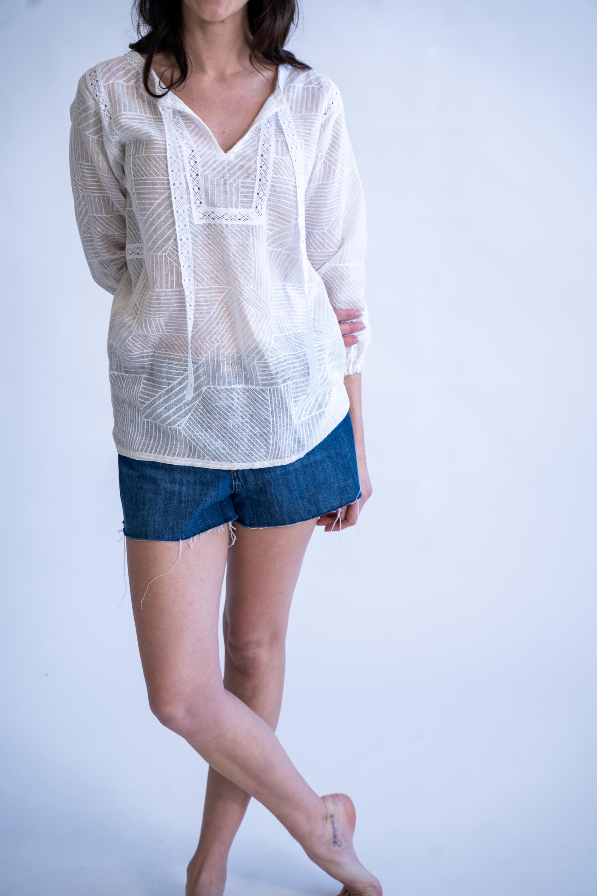 White Whispers - Linen Summer Top