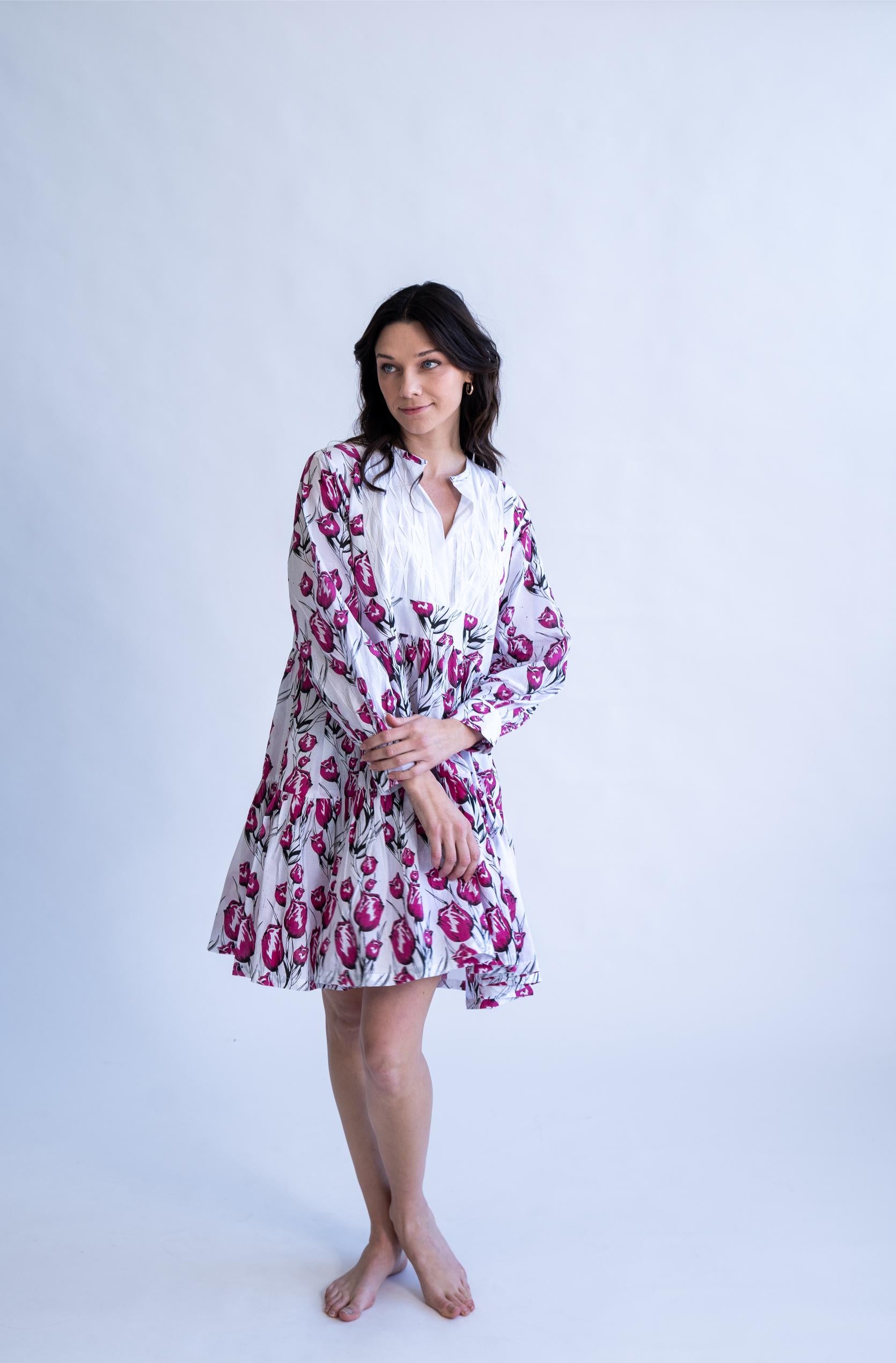 Rose Whirl - 100% Cotton Summer Dress