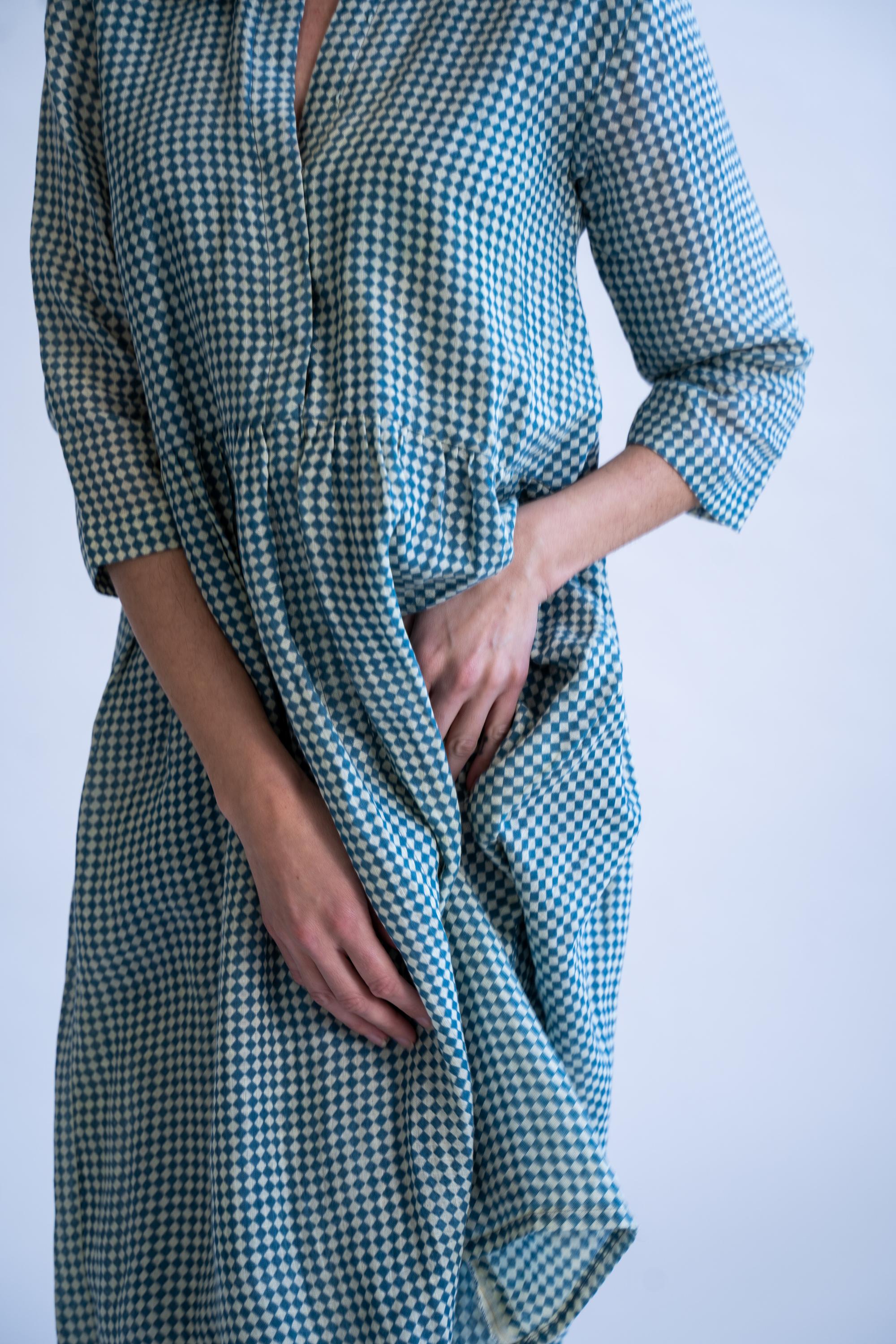 Tidal Checks - Linen Summer Dress