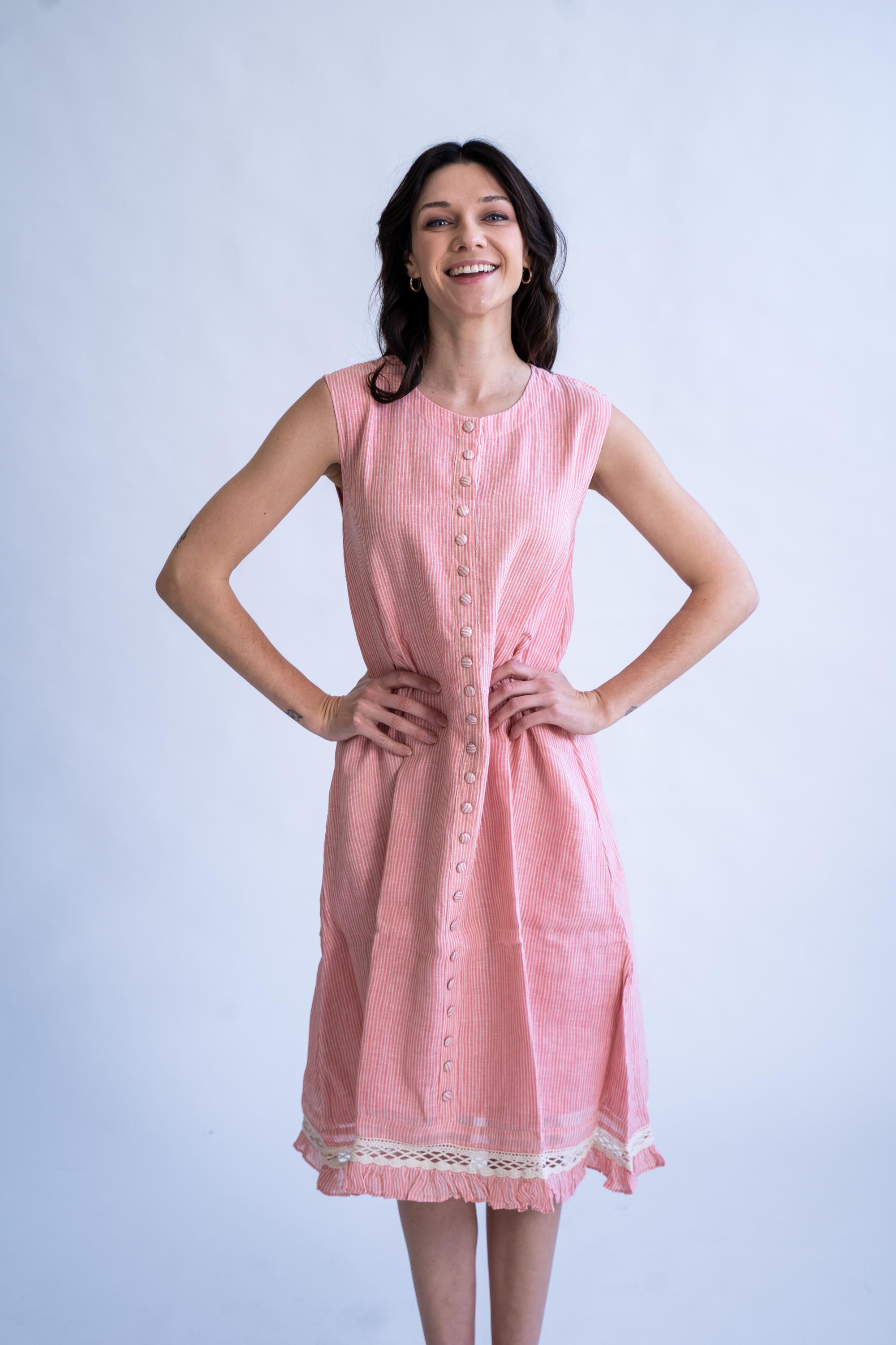 Candy Stripes - Linen Summer Dress