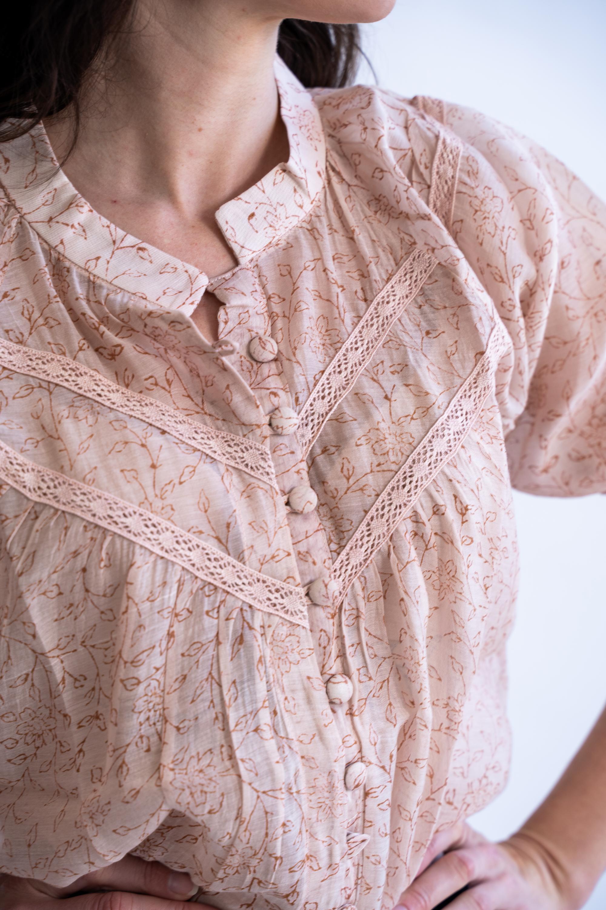 Cairo - Blend of 100% Hand-loom Cotton and Silk (Chanderi) Top