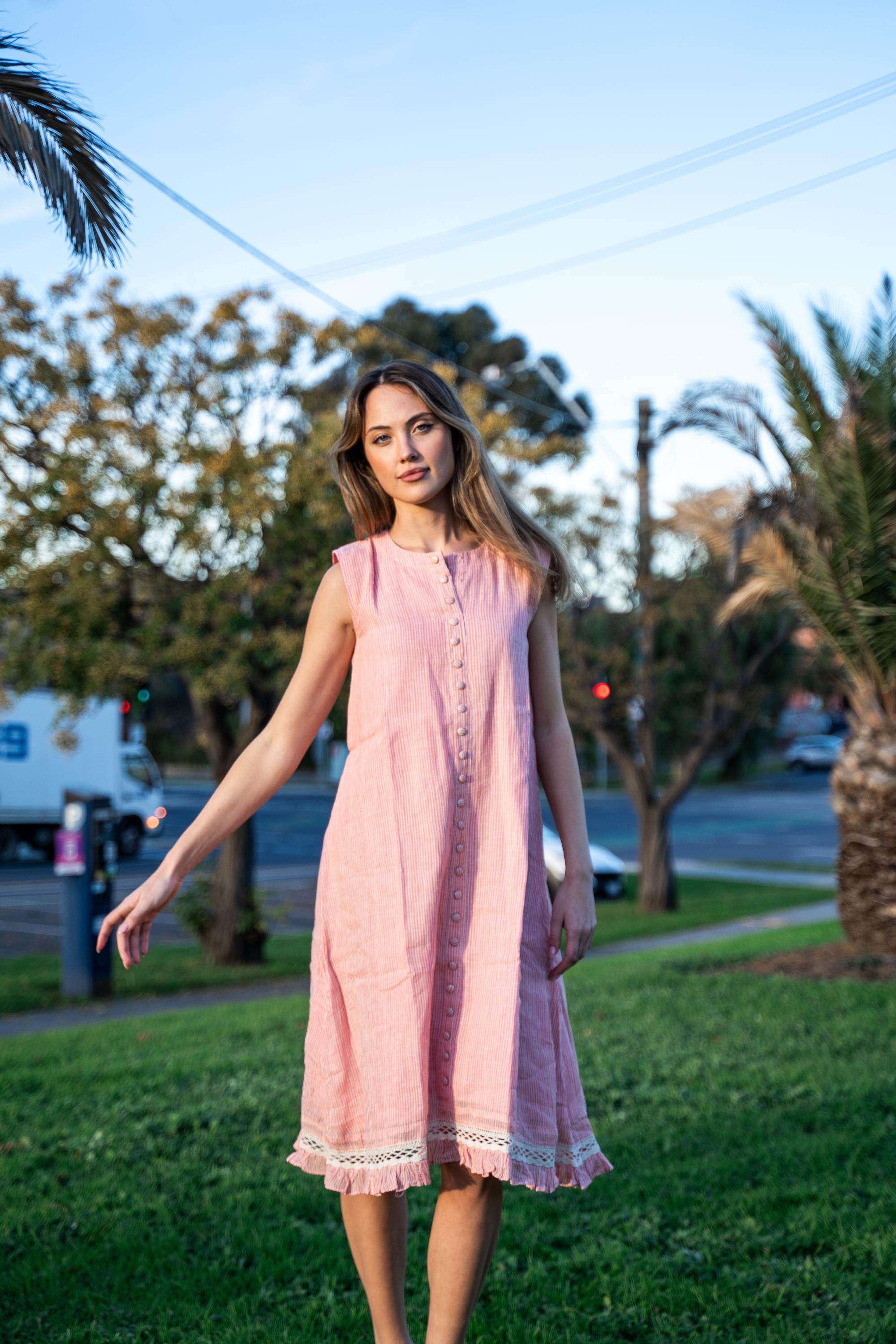 Candy Stripes - Linen Summer Dress
