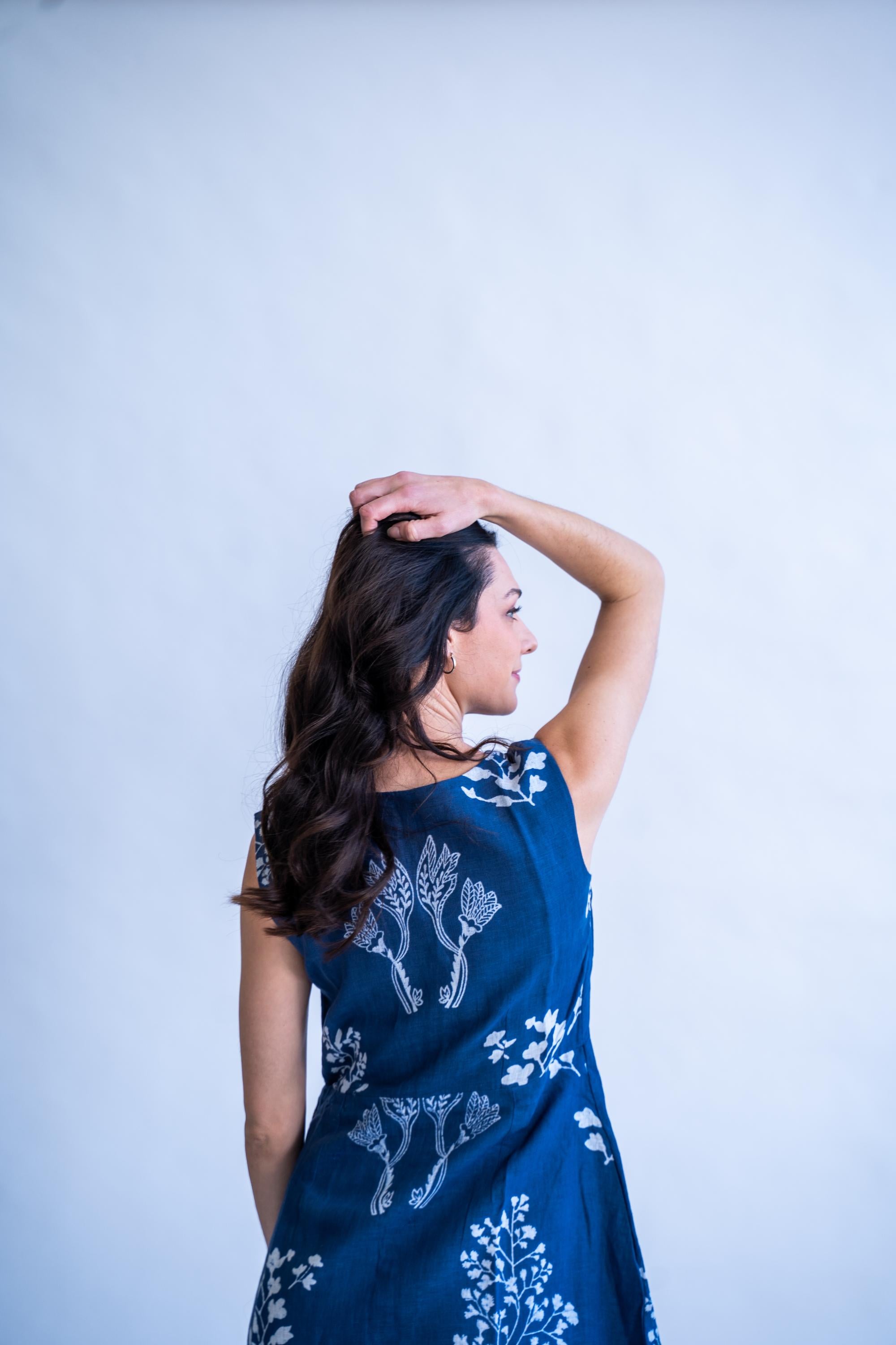 Indigo Dreams - Linen Summer Dress